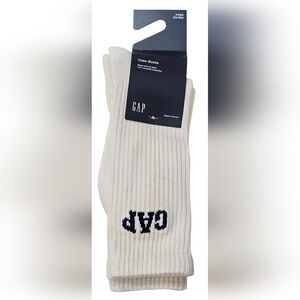 GAP Studio Women's Crew Socks 2 Pairs One Size, White Graphic, New